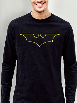 Polera Manga Larga Batman Dark Knight Superhéroes Grafimax