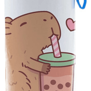 Botella Agua Capibara Carpincho Bubble Tea 750 Ml Grafimax