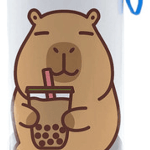 Botella Agua Capibara Sentado Bubble Tea 750 Ml Grafimax