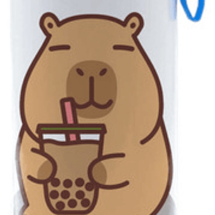 Botella Agua Capibara Sentado Bubble Tea 750 Ml Grafimax