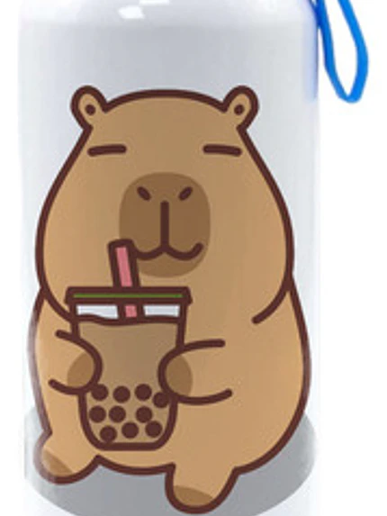 Botella Agua Capibara Sentado Bubble Tea 750 Ml Grafimax 1