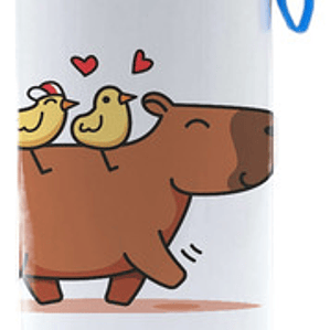 Botella Agua Capibara Carpincho Pollitos 750 Ml Grafimax