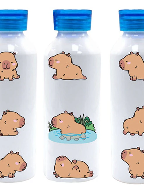 Botella Agua Capibara Carpincho Animado 750 Ml Grafimax 2