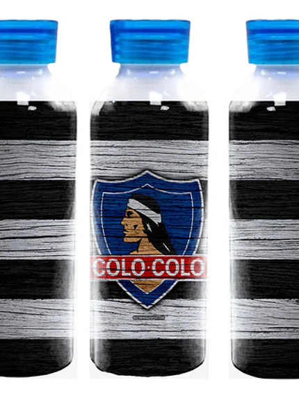 Botella Agua Colo Colo Blanco Y Negro Futbol 750 Ml Grafimax 2