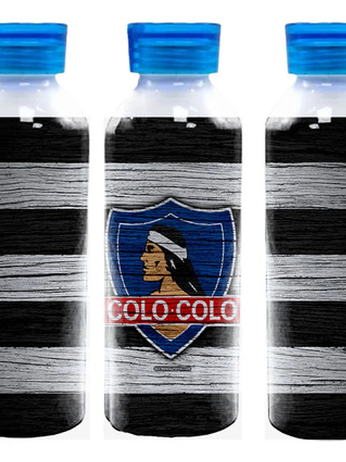Botella Agua Colo Colo Blanco Y Negro Futbol 750 Ml Grafimax 2