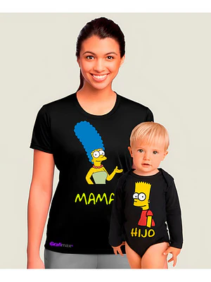 Pack Polera Body Mamá E Hijo Bart Marge Familia Grafimax