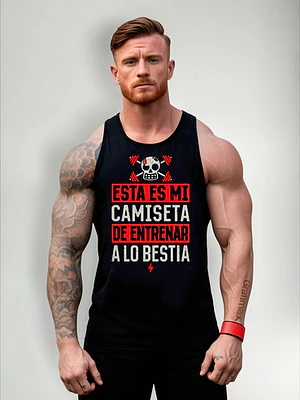 Polera A Lo Bestia Musculosa Sudadera Gym Fitness Grafimax