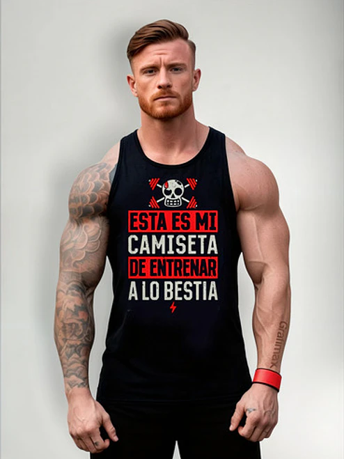 Polera A Lo Bestia Musculosa Sudadera Gym Fitness Grafimax 1
