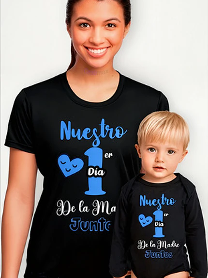 Polera Body Mamá E Hijo Nuestro Primer Dia Madre Grafimax 2