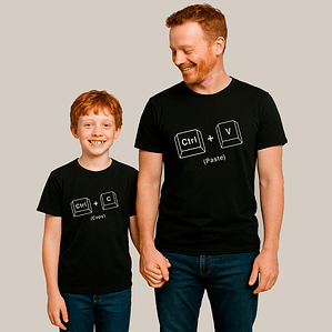 Polera Control V Y Control C Papá Hijo Familia Pack Grafimax