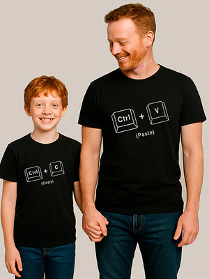 Polera Control V Y Control C Papá Hijo Familia Pack Grafimax