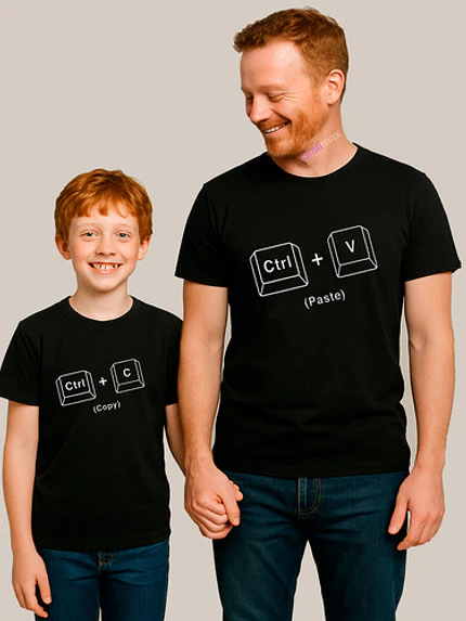 Polera Control V Y Control C Papá Hijo Familia Pack Grafimax 26