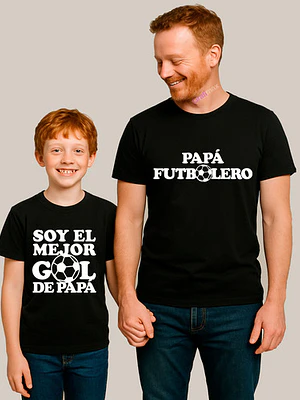 Polera Papá Hijo Futbolero Futbol Familia Pack Grafimax