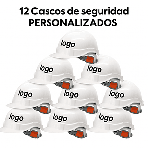 Pack 12 Cascos De Seguridad Personalizados Grafimax Pro