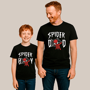 Polera Super Dad Spiderman Papá Hijo Familia Pack Grafimax