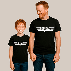 Polera Top Dad Top Gun Movie Papá Hijo Familia Pack Grafimax