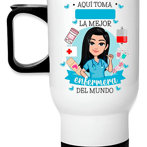 Termo Enfermera 414Ml Acero Inoxidable Estampado Grafimax