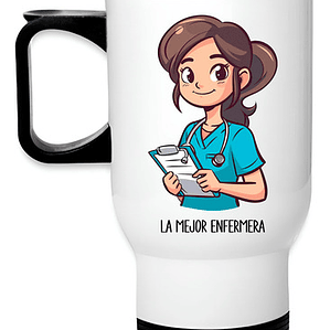 Termo Enfermera Acero Inoxidable Personalizable Mug Grafimax