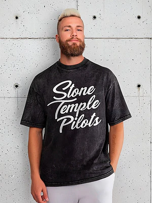 Polera Stone Temple Pilots Desgastada Cursive Rock Ggrafimax