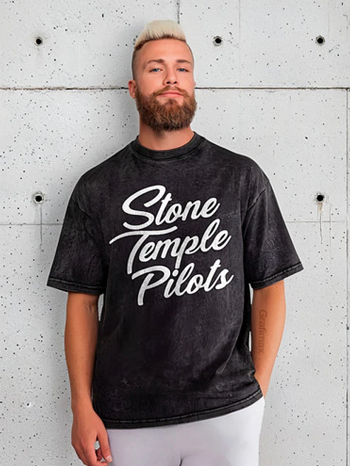 Polera Stone Temple Pilots Desgastada Cursive Rock Ggrafimax 1