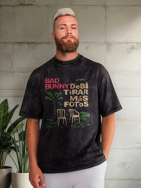 Polera Bad Bunny Debí Tirar Más Fotos Desgastada Grafimax 1