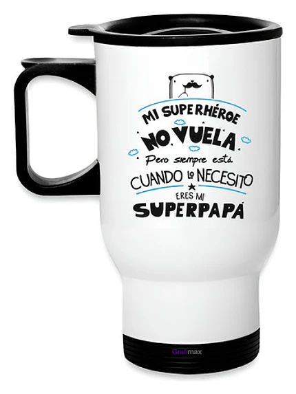 Mug Térmico Papá Superhéroe Termo Día Padre Grafimax 1