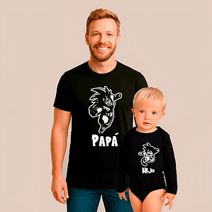 Polera Goku E Hijo Body Pack Padre E Hijo Grafimax