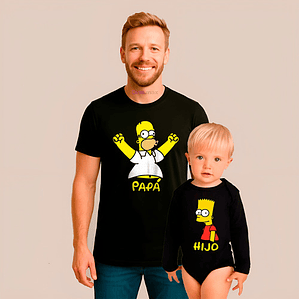Polera Bart Y Homero Pack Padre E Hijo Familia Grafimax