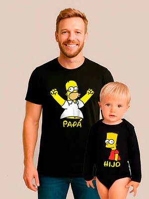Polera Bart Y Homero Pack Padre E Hijo Familia Grafimax