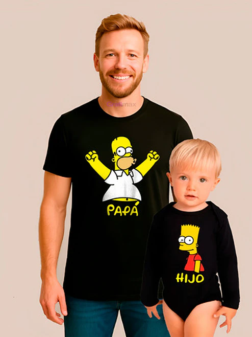 Polera Bart Y Homero Pack Padre E Hijo Familia Grafimax 1