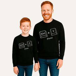 Polera Manga Larga Pack Papá Hijo Copy Paste Grafimax