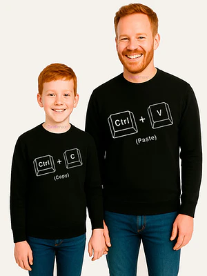 Polera Manga Larga Pack Papá Hijo Copy Paste Grafimax
