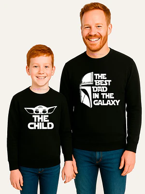 Polera Manga Larga Pack Papá The Best Dad Star Wars Grafimax