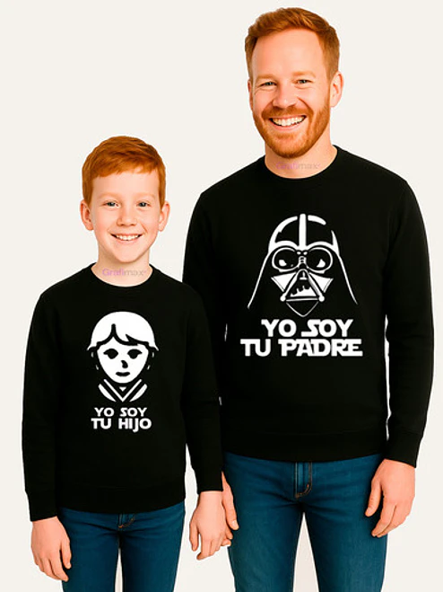 Polera Manga Larga Pack Soy Tu Padre Soy Tu Hijo Grafimax 11