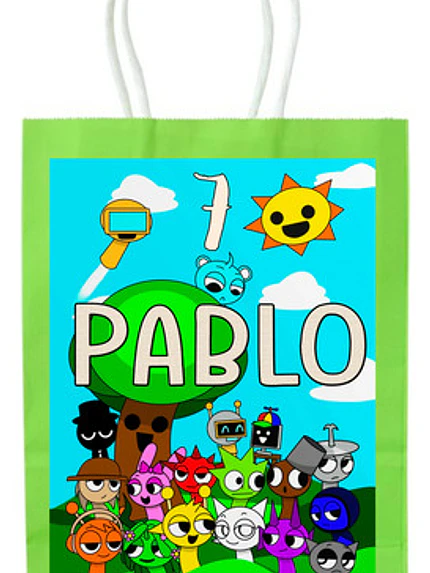 Bolsa Dulce Personalizada Sprunki Cumpleaño10 Und Grafimax 1