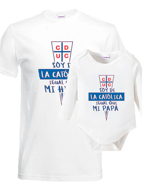 Polera Y Body Bebé Papá E Hijo Soy De La Católica Grafimax 2