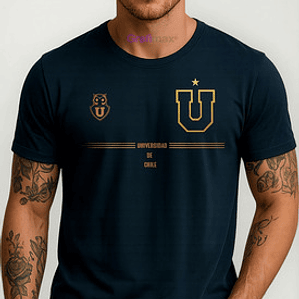 Polera Universidad De Chile Logos Dorados Futbol Grafimax