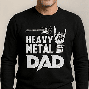 Polera Manga Larga Papá Heavy Metal Dad Grafimax