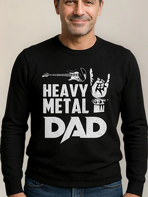 Polera Manga Larga Papá Heavy Metal Dad Grafimax