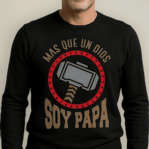 Polera Manga Larga Soy Papá Thor Día Del Papá Grafimax