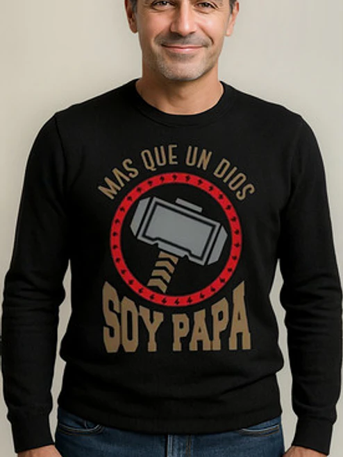 Polera Manga Larga Soy Papá Thor Día Del Papá Grafimax 1