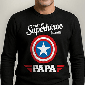 Polera Manga Larga Mi Superheroe Papá Día Del Padre Grafimax