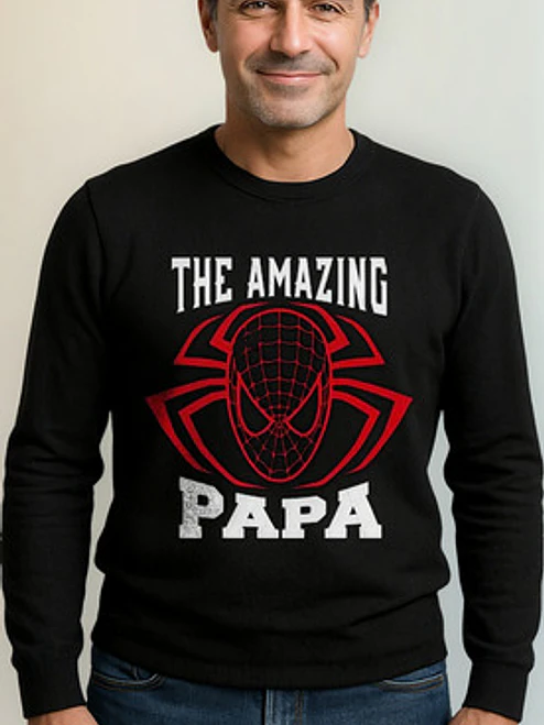Polera Manga Larga The Amazing Papá Día Del Padre Grafimax 1