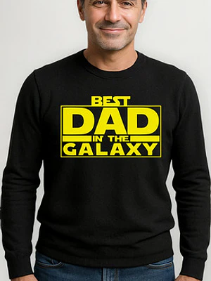 Polera Manga Larga Best Dad Galaxy Día Del Padre Grafimax