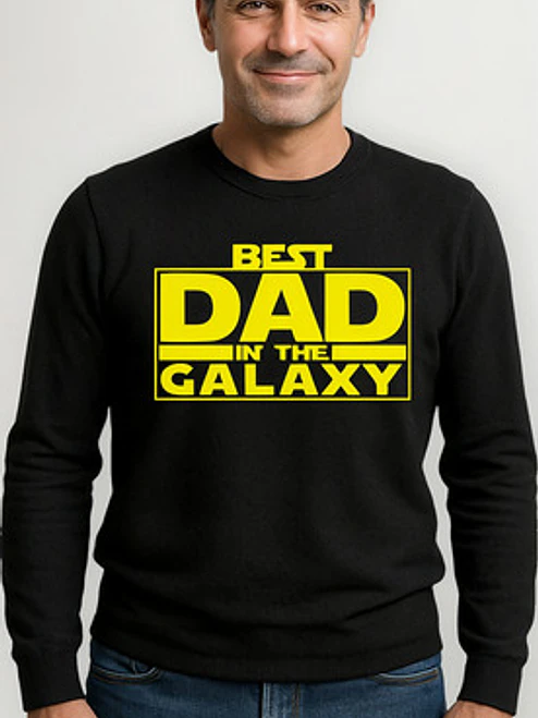 Polera Manga Larga Best Dad Galaxy Día Del Padre Grafimax 1