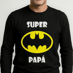Polera Manga Larga Super Papá Batman Día Del Padre Grafimax