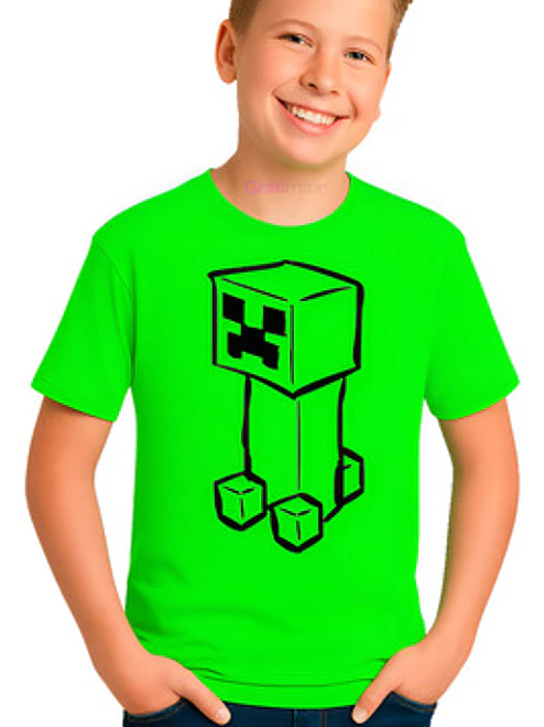 Polera Niño Mine Video Juego 100% Algodón Creeper Chibi Gfmx 1