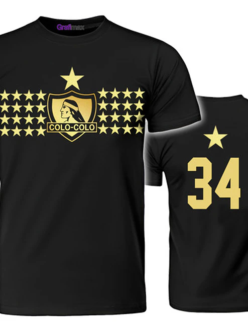 Polera Niño Colo Colo 34 Copas Espalda Algodón Grafimax 2