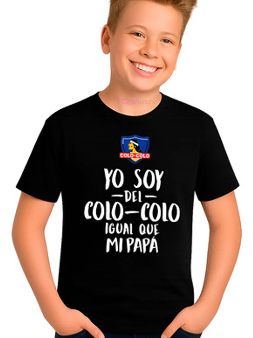 Polera Niño Colo Colo Soy Igual A Mi Papá Algodón Grafimax 1