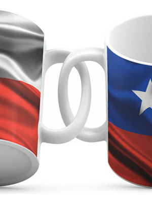 Tazón Bandera De Chile Regalo Merch Recuerdo Grafimax